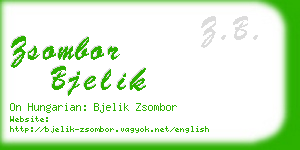 zsombor bjelik business card